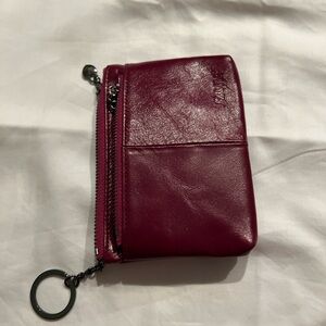 Burgundy Leather Coin Pouch